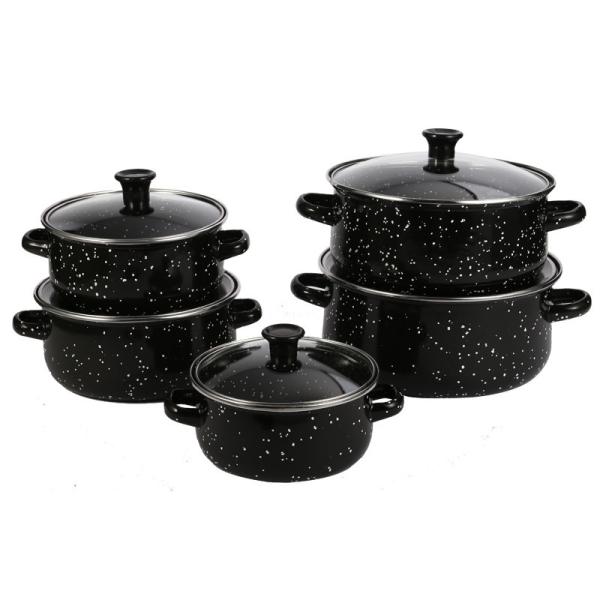 Conjunto de panelas de alumínio de duas orelhas de 5 peças para cozinhas modernas