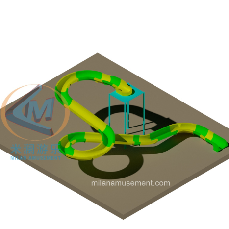 Fully Customized Spiral Water Slide – 10m Curved Slide with 1.7m Platform for Small Pools
