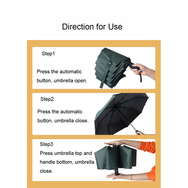 Ladies Three Fold Blue Umbrella with Strawberry Dot Pattern All-Season Manual Open