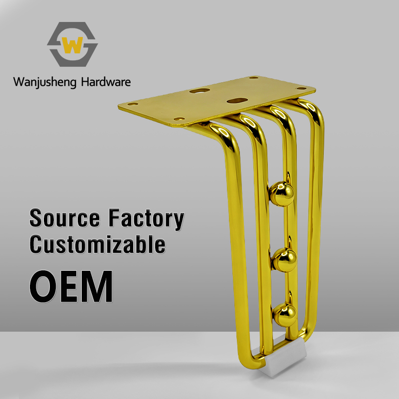 Luxury Iron Sofa Legs with Gold Bead Decoration Hot-selling High-quality Hardware Fittings for Beds