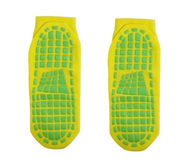 Yellow Kids Non Slip Grip Socks Trampoline Children's Slide Gripper Socks For Teenagers