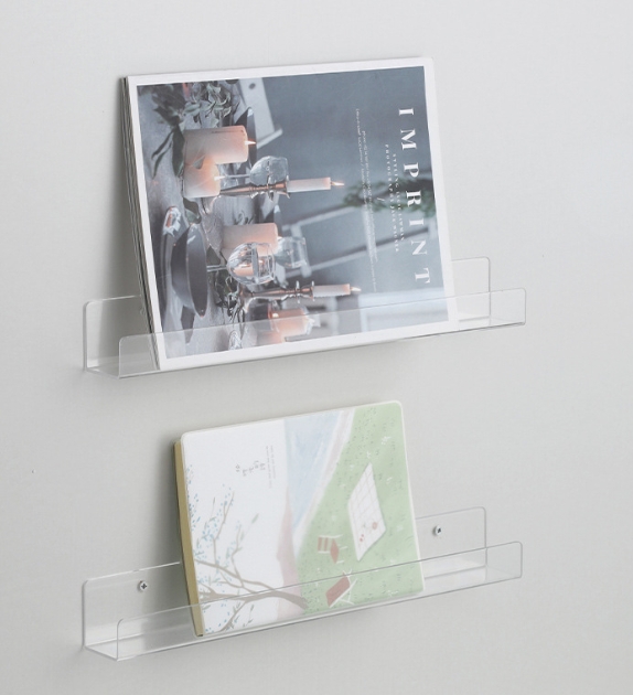 High Quality U-Shaped Transparent Acrylic Wall Shelf Single-Tier Fluorescent Display Storage Rack