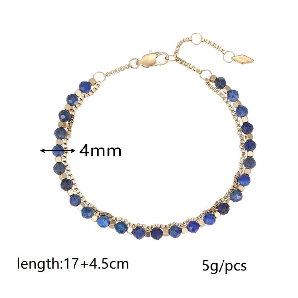 New Bohemian Style 18K Gold Plated Stainless Steel Box Chain Beaded Bracelet Fashion Women's Jewelry Bracelets
