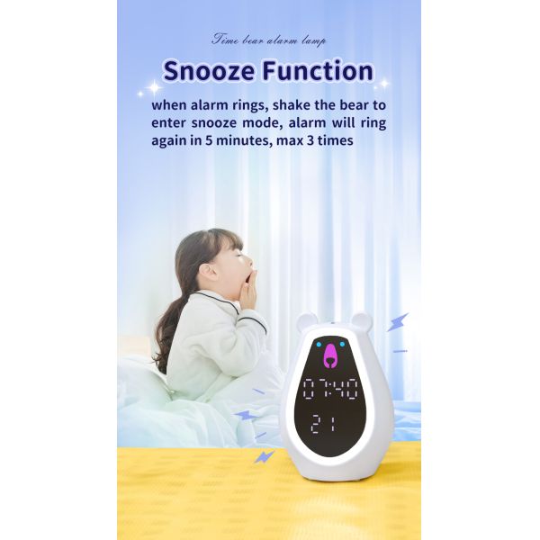 LED Digital Touch Light Bear Shape Multicolor Baby Sleep Night Light para Crianças