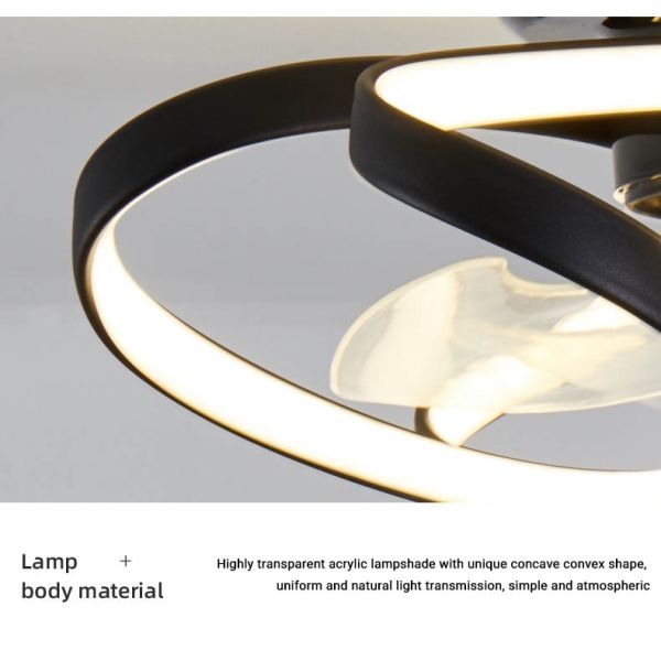 220V Acrylic Tri-Color Changing Ceiling Fan Light for Bedroom and Living Room