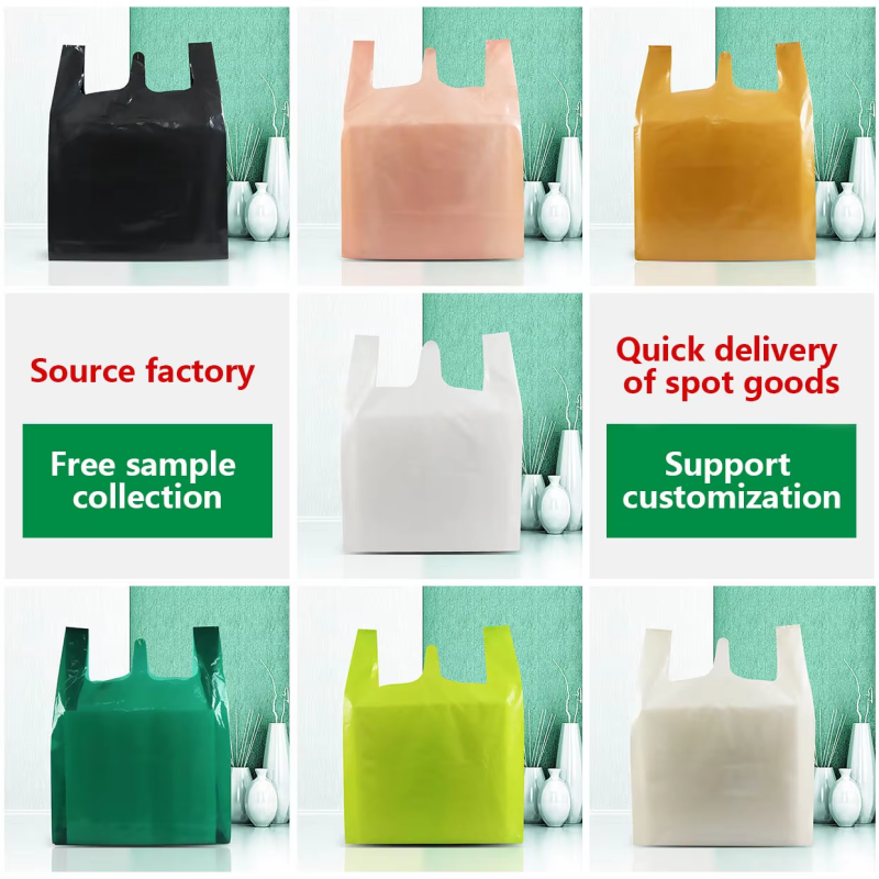 Wholesale heavy-duty 100% biodegradable HDPE plastic shopping bags, chewing gum, milk, jelly, canned food