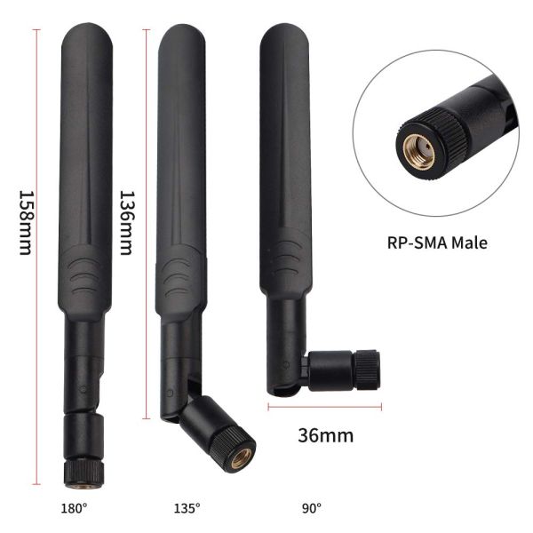 2.4GHz 5.8GHz Dual Band Antenna WiFi RP-SMA Male UFL / IPEX To RP SMA Female