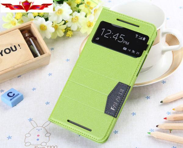 New Type HTC M8 Smart Sleep/Wake Up Leather Cases With Holder Call ID Display Good Quality