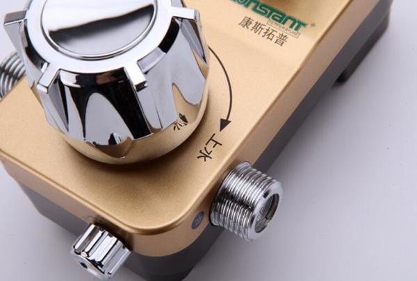Gold Thermostatic Shower Mixer Valve , Household Wall Mounted Solar Electric Water Heater