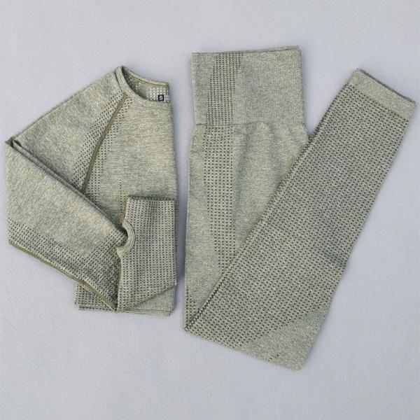 Nylon Women's Yoga Apparel Set Gym Yoga Clothes Fitness Leggings + Cropped Shirts