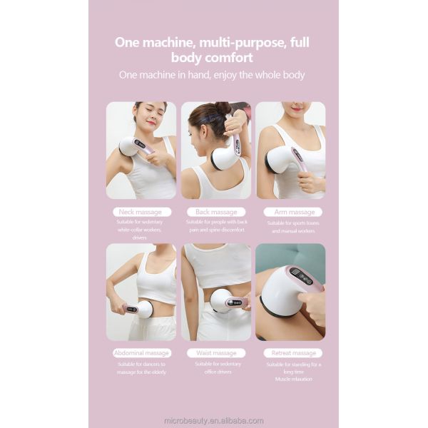 Handheld Body Anti Cellulite Massager Electric Heating Vibration Body Massage Hammer