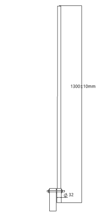 UV Resistant AIS Antenna 4 DBi 50Ω 1.3m And 1.8m Length 162MHz Frequency