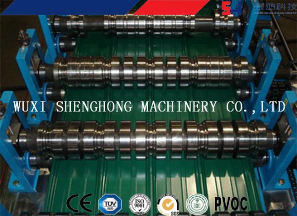 Aluminum Building Material Cold Roll Forming Machine For Roof Tile 3 - 4 m / min