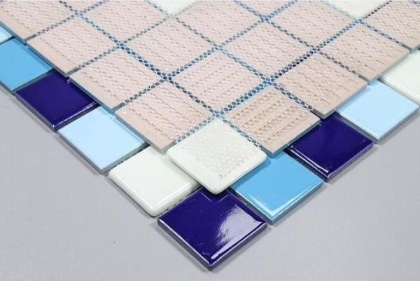 Moderno luxo brilho na telha de vidro escuro para piscinas