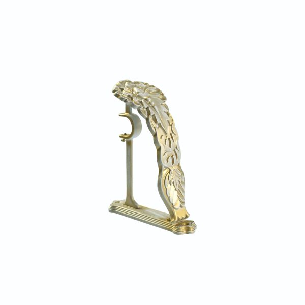 0.6MM Thick Grooved Pipe Curtain Rods With Aluminum Carved Holder Resin Curtain Head