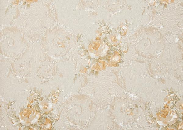Eco - Friendly Embossed Flower Pattern Wallpaper Home Decoration Wall Covering