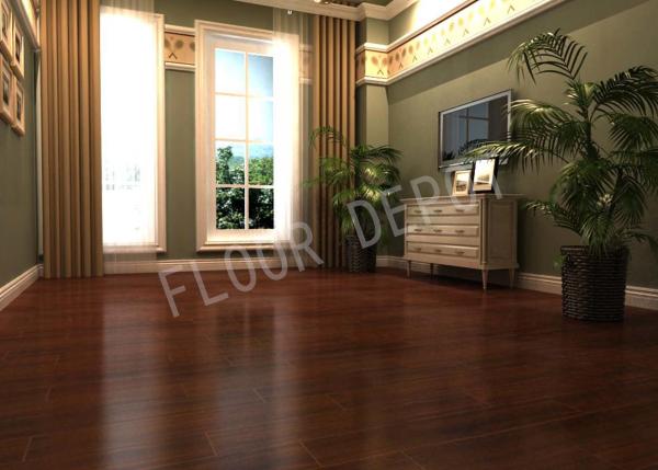 Durable Living Room Laminate Flooring ECO HDF  AC3 Walnut Density 810 Waxed