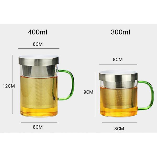 Холодная емкость 300мл/400мл чашки Инфузер чая создателя чая брев стеклянная для дома