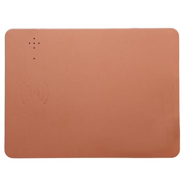Personalized Qi 10W Mouse Pad Wireless Charger PU Leather Mat