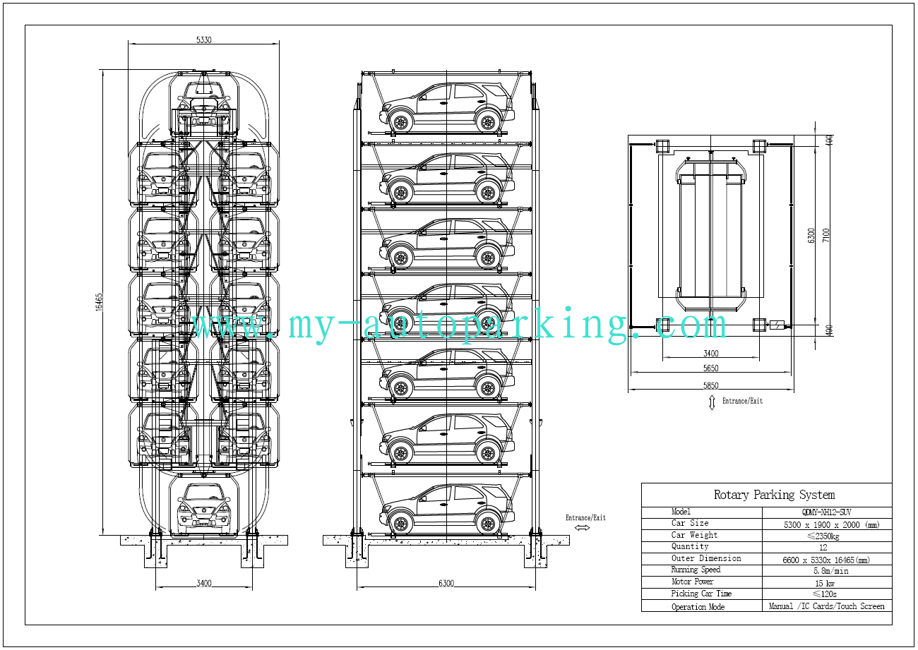 Hot Sale Rotary Parking System/Automatic Car Park/Automated Vertical Car Parking System/Rotary Parking System China