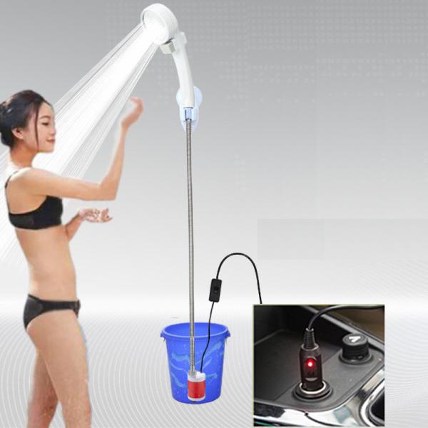 12V 20W Electric Submersible Pump Car Washer Handheld Faucet Set Outdoor Bath Camping Shower Kit