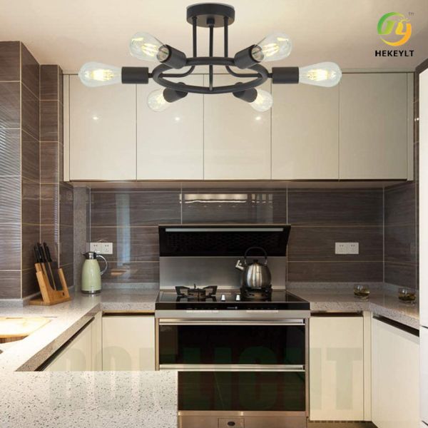 Luz de teto industrial retro do diodo emissor de luz de 6 cabeças para viver/sala de jantar