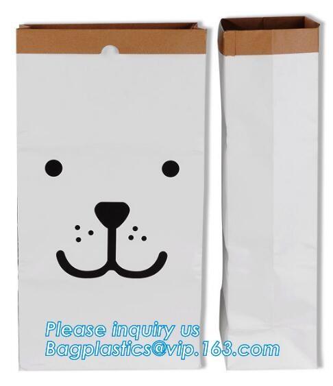 le sac en papier bag, Kraft Paper Storage Linen Bag Kids Toys Clothing Organizer Basket Nursery Home Decor