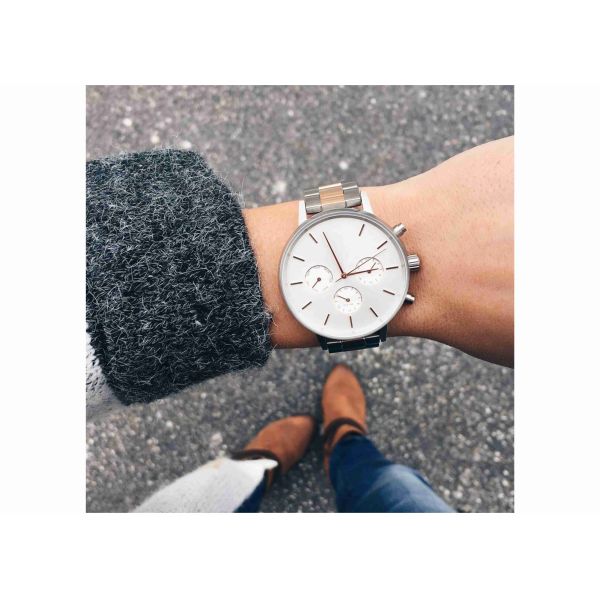 Silver stainless steel watches stainless steel back water resistant watch