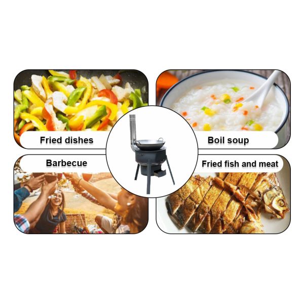 Camping Firewood Stove, Cast Iron Outdoor Wood Burning Stove Portable Detachable Camp Stoves, Accessories Outdoor