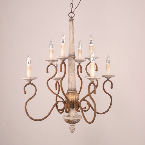 Wood plank chandelier with Iron Arm Material for home Lighting (WH-CI-70)