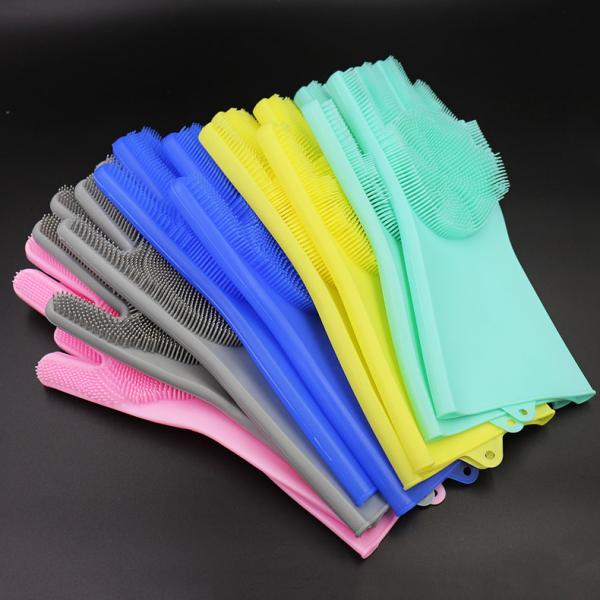 kitchen Multicolor Silicone Dish Washing Gloves , Eco Friendly Silicone Hand Gloves