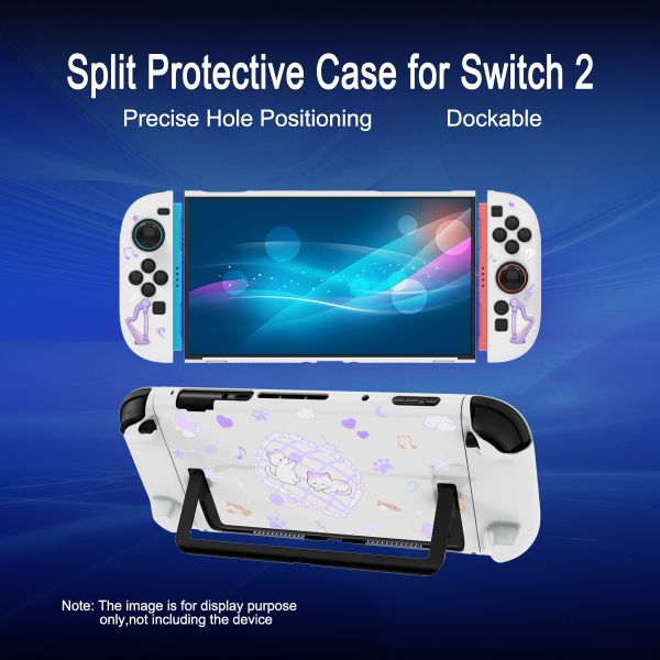 Soft Cream White Split-Face Protective PC Case - Cute Cartoon Girl Design for Nintendo Switch 2