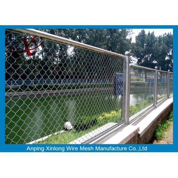 Green Metal Steel Chain Link Fence PVC Coated For Playground 50 * 50mm