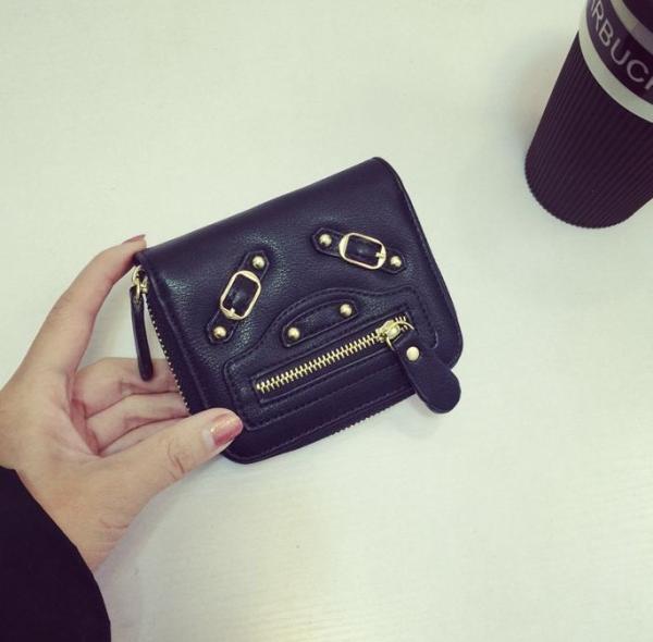 2016 new Ms. wallet female short paragraph motorcycle purse Korean cute student wallet
