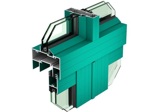 Pulverize o perfil de alumínio verde de revestimento 40 do quadro de porta - espessura de filme 120um