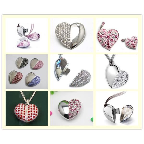 Crystal Heart Shape Usb USB Stick Gift For Wedding 1gb 2gb 4gb 8gb 16gb 32gb 64gb 128gb
