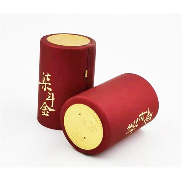 PVC Wine Bottle Shrink Caps Capsules Pilfer Proof 60mm Length For Decoration