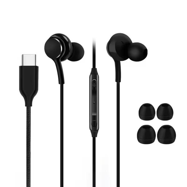 Proteção contra EMF Fones de ouvido USB C com fio, Fones de ouvido de cores múltiplas Tipo C com fio