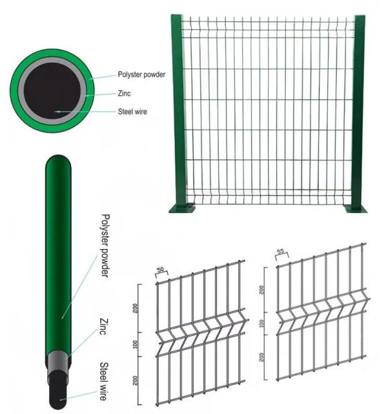 3D Outdoor Decorative Curved Welded Wire Mesh Security Garden Fence Panel