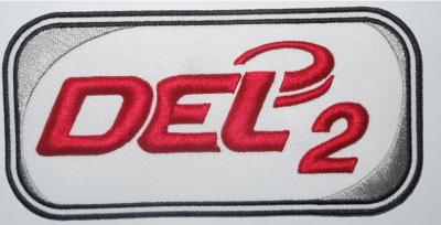 Black Merrow Border Custom Embroidered Name Patches Iron On Backing For Clothes