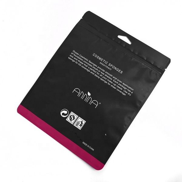 Wholesale Promotional Plastic Zip Makeup Packaging Bag For Makeup Sponge