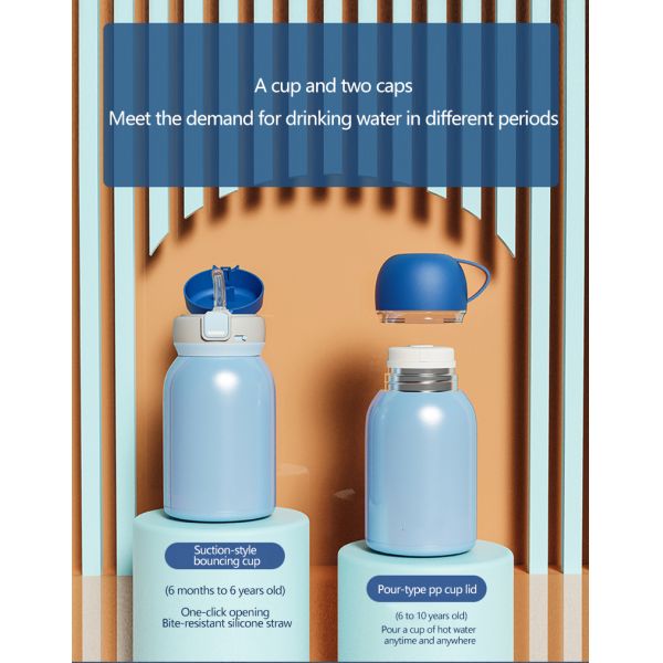 Vacuum Insulated Straw Thermos Flask Stainless Steel Thermos Cup For Children  Kids