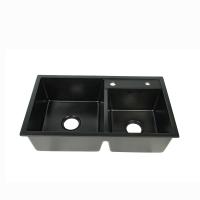 2 amortissement sain des partie supérieure du comptoir 760*450mm de quartz de Matte Black Kitchen Sinks For de cuvette