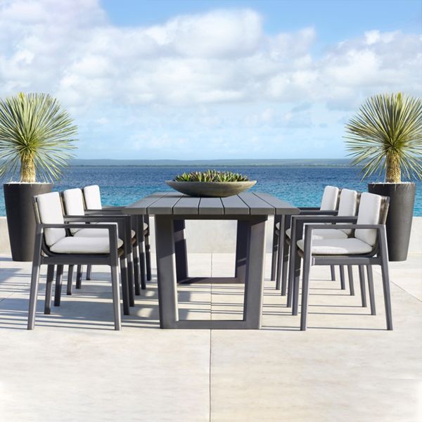 Modern Outdoor Furniture Poly Rattan Garden Sofa with Waterproof Fabric Seat