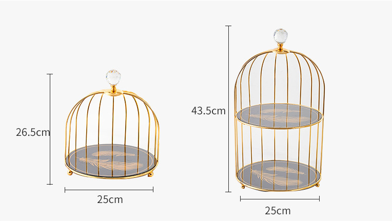55.5cm Height Electroplating 3 Tier Wire Fruit Basket
