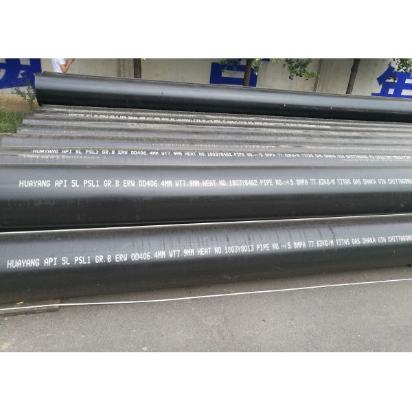 Black Painted ASTM A500 GRB Pipeline ERW Welded Pipe