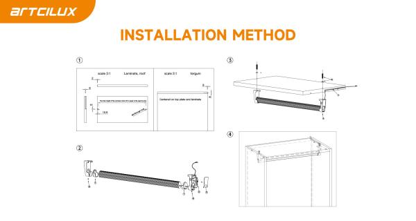 A3174 Lumière de garde-robe 1000 mm Longueur SMD2835 60pc/m Couleur en aluminium DC12V 7.2W/M Commutateur PIR