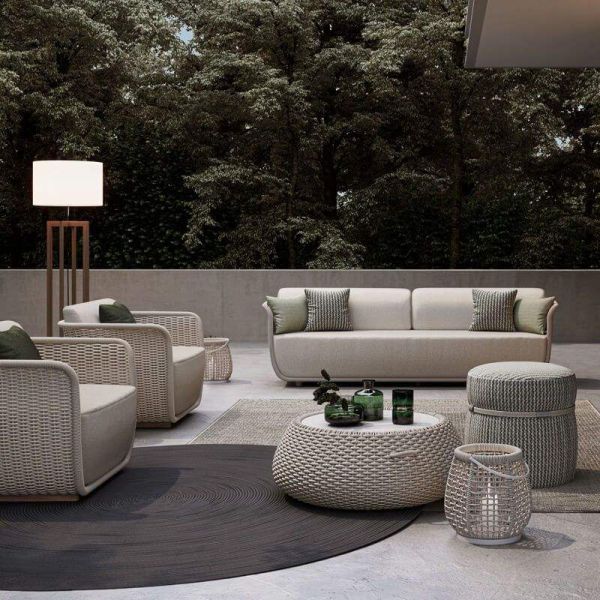 Outdoor Sofa Furniture Combination Rattan / Wicker Easy to Washable for Villa Garden