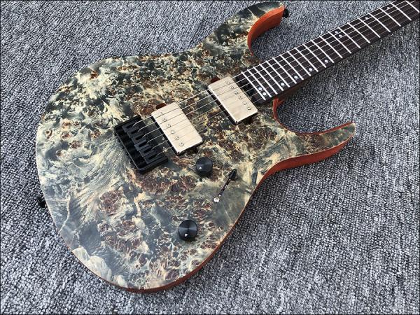 Custom Earts Electric Guitar with African Mahogany Body Black Hardware