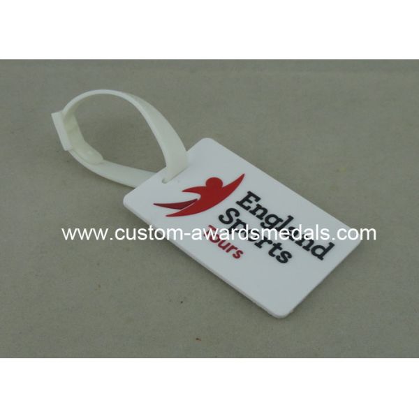 Personalized Promotional PVC Luggage Tag , Rubberized Key Chain For Award